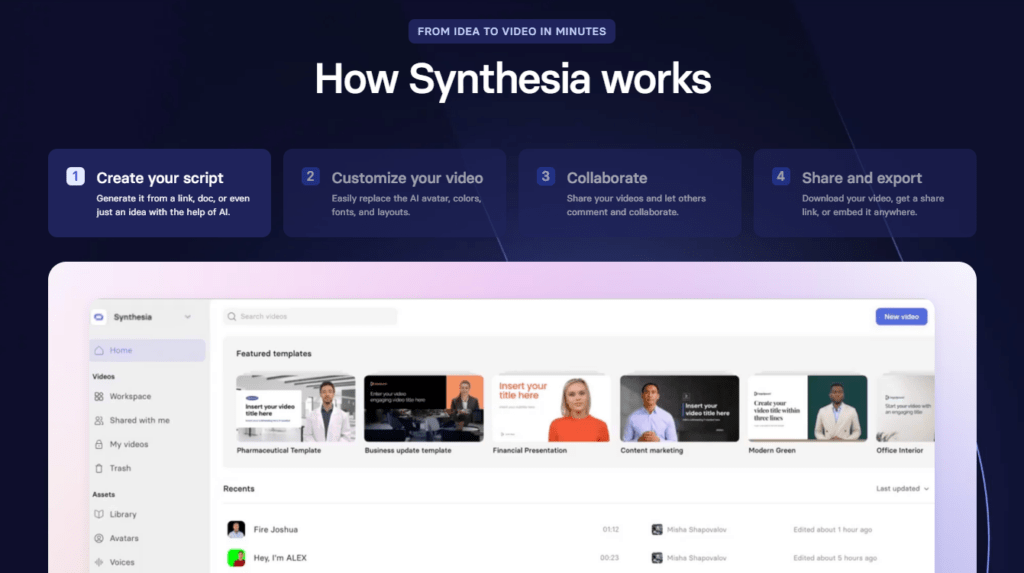 فیلم با هوش مصنوعی Synthesia